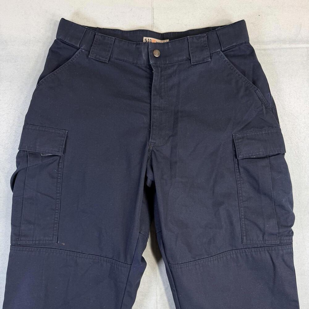 511 Tactical Cargo Pants Mens Large (36-38) Navy TDU Canvas Ripstop Adjustable - Picture 2 of 7